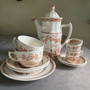 Antique FURNIVALS Quail China Tea Set, England 1921